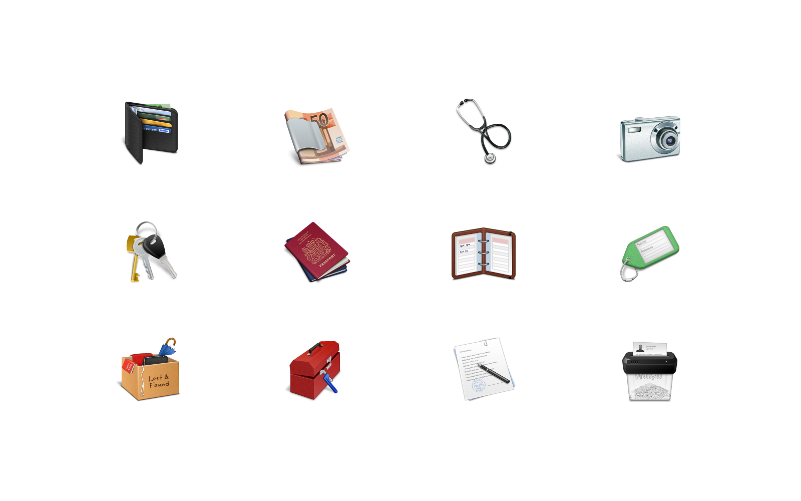 Card Protection Plan web icons
