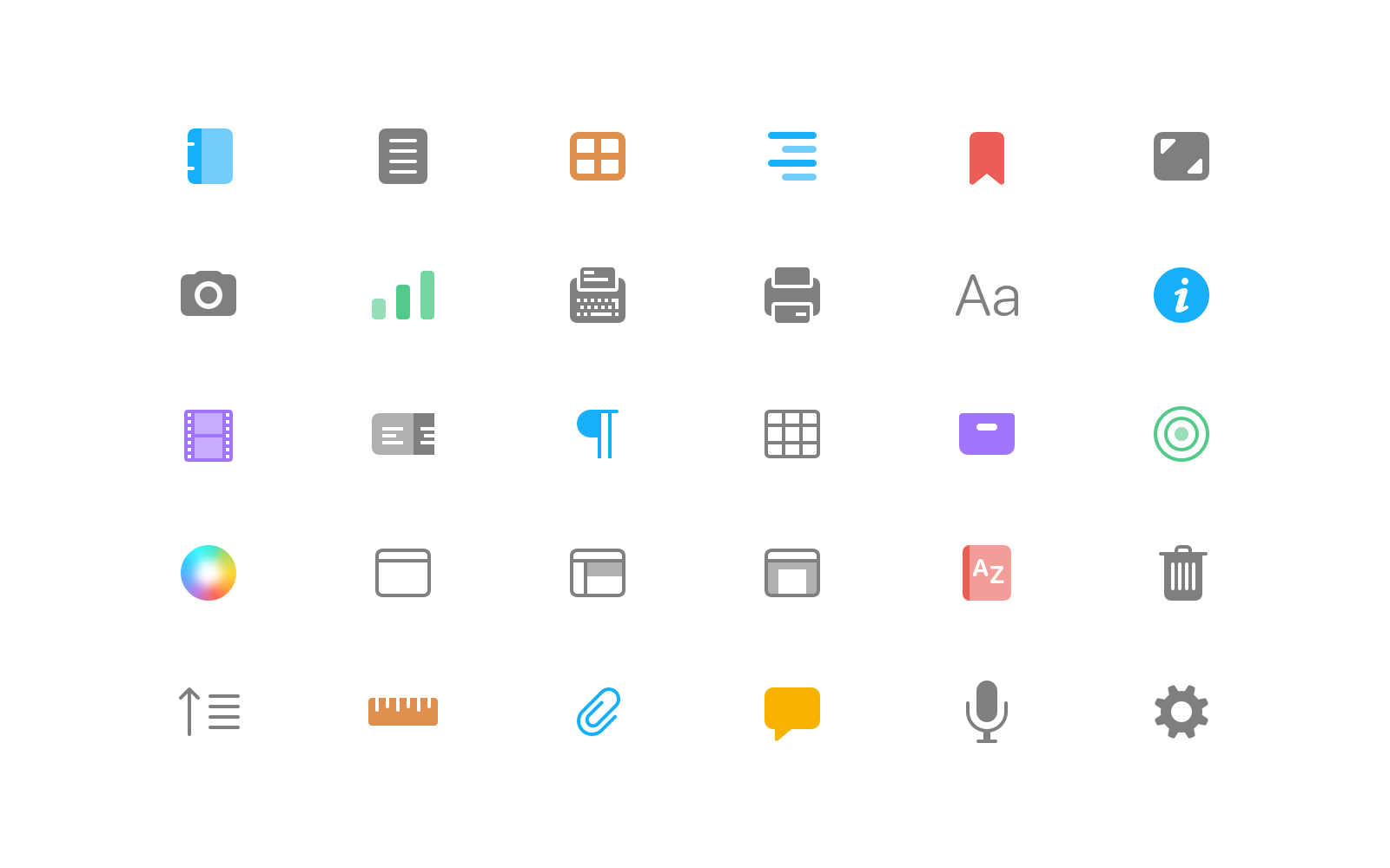 Scrivener toolbar icons
